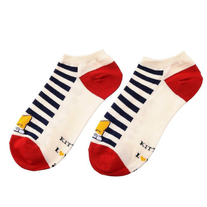 5 Pairs Curly Cat Socks