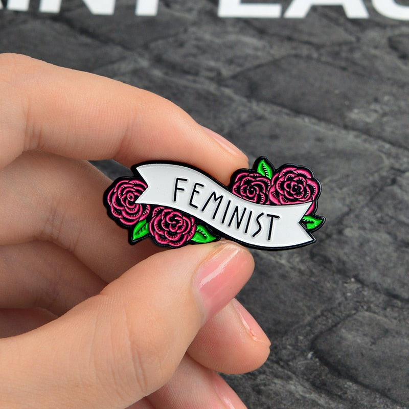 Floral Feminist Pins Badges