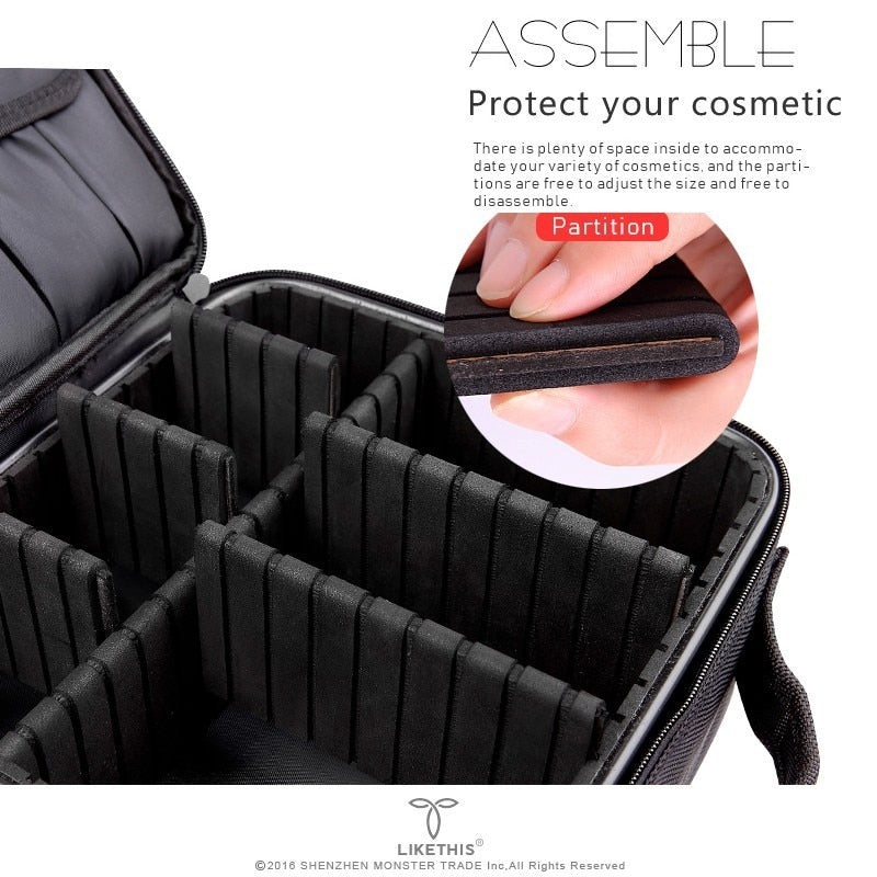 2019 Professional Toiletry Bag Cosmetic Bag Organizer Women Travel Make Up Cases Big Capacity Cosmetics Suitcases For Makeup X32